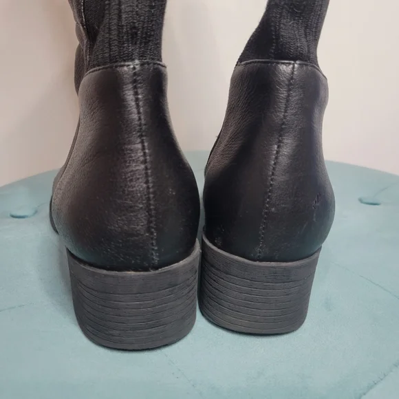 Kenneth Cole  Levon Black Leather Tall Riding Boots Size 10 - Picture 5 of 16